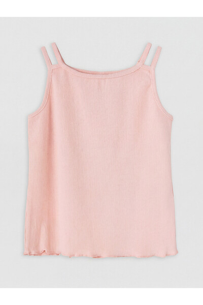LC Waikiki New Season Pink U-Neck Double Strap Camisole Girls' Undershirt