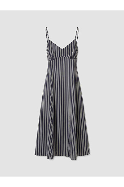 LC Waikiki Nevavm Striped Rope Strap Waist-Sitting Dress with a Difference