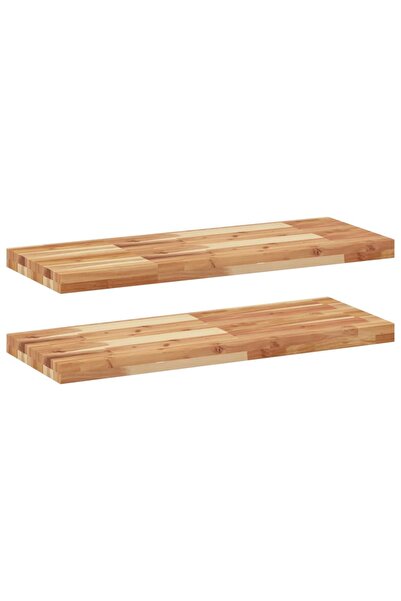 vidaxl Rafturi suspendate 2 buc. 80x30x4 cm lemn masiv acacia netratat
