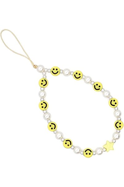 Arabest Beaded Phone Lanyard,Wrist Strap,Smiley Face,Handmade,Colourful Acryl...