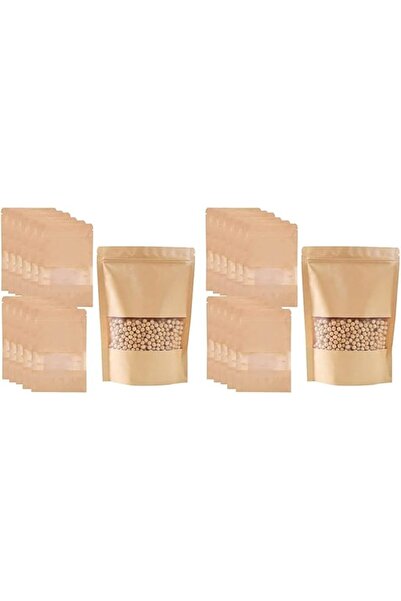 Generic ICVV Kraft Bags with Transparent Window, Stand-Up Zipper Closure, 40 ...