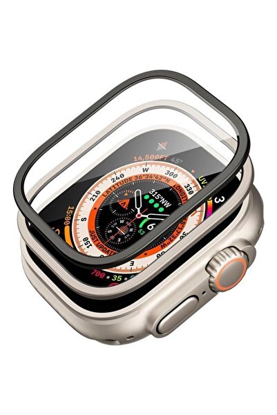 ESR (2 Pack) Armorite Ultra-Tough Tempered Glass Black + Titanium Apple Watch...