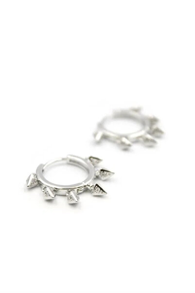 Marsilyan Nvdn- Ieg - Dangle Hoop Earrings - Silver Iegrs-Nvdn1
