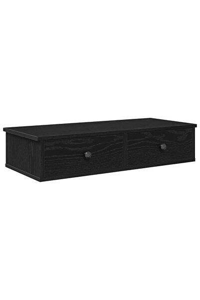 vidaxl Raft de perete cu sertare negru 80x31x17 cm lemn prelucrat