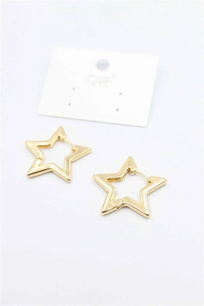 Marsilyan Nvdn- Ieg - Metal Star Earrings - Gold Iegrs-Nvdn1