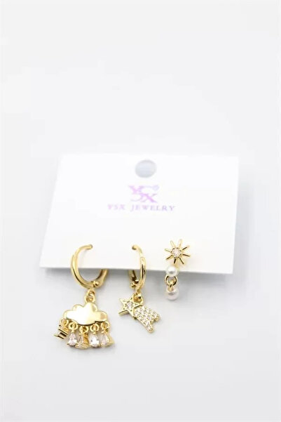 Marsilyan Nvdn- Ieg - 3-Piece Cloud Earrings - Gold Iegrs-Nvdn1