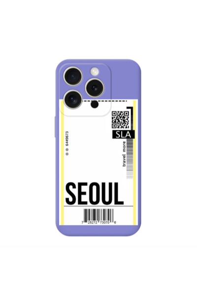 Other Apple iPhone 15 Pro Seoul Travel More Purple Colored Silicone TPU Θήκη