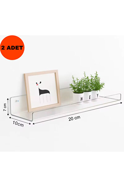 DKM Protect Şeffaf Pleksi Raf 20x10cm Takı Oje Baharatlık Düzenleyici Raf 2 Adet