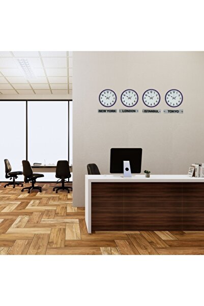 ForWhat 4Pcs 36cm Purple Prestige Spherical Wall Clock Set with Signs for Off...