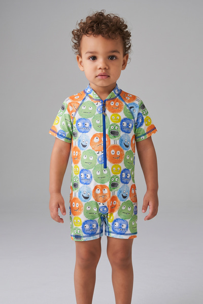 Colorinas Sunzip Girls' Short Sleeve Swimsuit