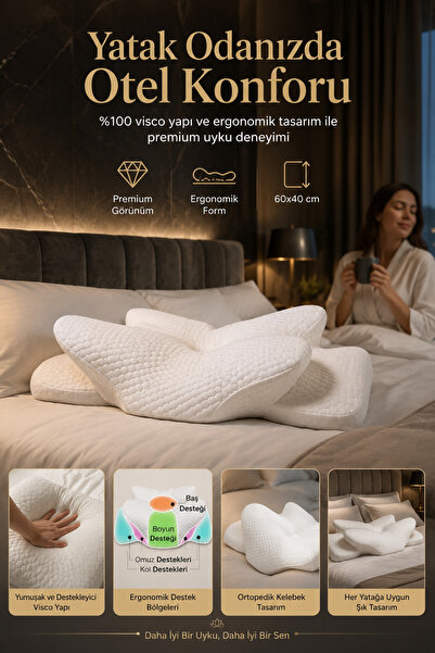 EpiRelax Premium Visco Boyun Yastığı Baş Boyun Hizalama Destekli