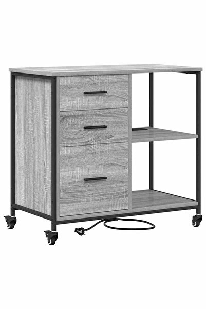 vidaxl Cabinet cu Stație de Încărcare Gri Sonoma 76 x 41 x 72 cm