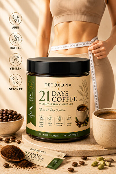 Detoxopia 21 Day Hindiba Kahvesi - Inülin Bromelain Kakule ve Açlık Otu Içere...