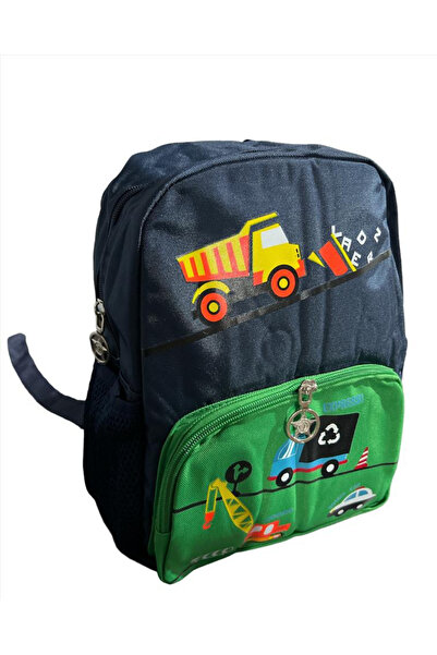 OEM Kindergarten backpack with cars, 32x25x10 cm Navy Blue