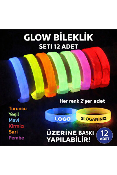 Lunaev Glow Thick Bracelet Set of 12 Colorful Model Suitable for Printing