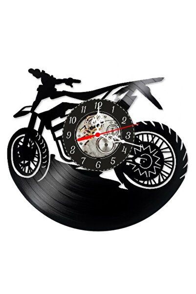 OEM Ceas de perete decorativ Motocicletă Enduro / Cross, disc de vinil upcycl...