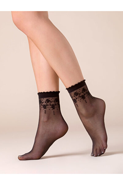 sosetaria Sosete lycra negre cu model Gabriella 526 Bloom 20 den