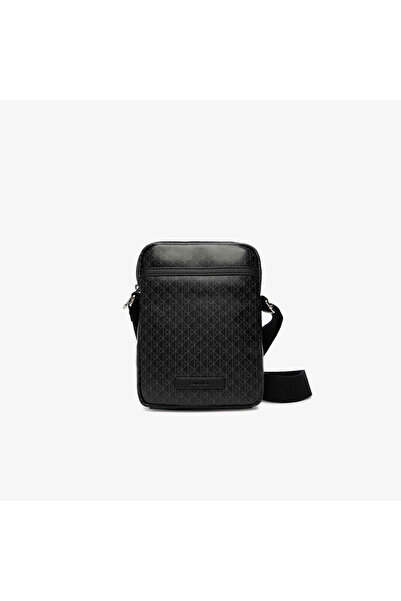 Calvin Klein Emblem Coated Slim Reporter Erkek Siyah Çapraz Çanta