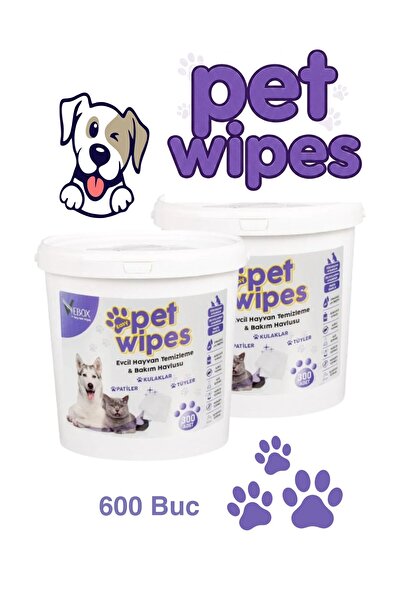 VEBOX Șervețele umede Easy Pet tip prosop, 600 de bucăți, servetele de curăța...