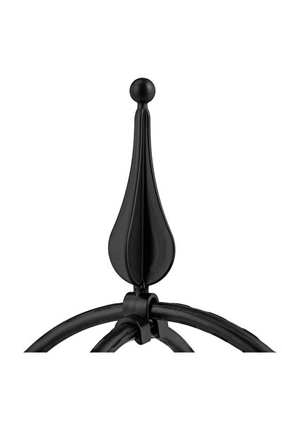 Relaxdays Set de 2 suporturi pentru flori de grădină, obelisc, dimensiuni 85 x 25 cm, negru