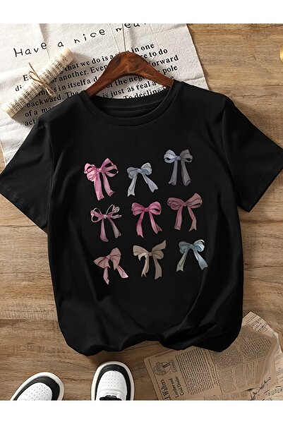 PAVRO Unisex Άνετο T-shirt με μικτό σχέδιο και στάμπα