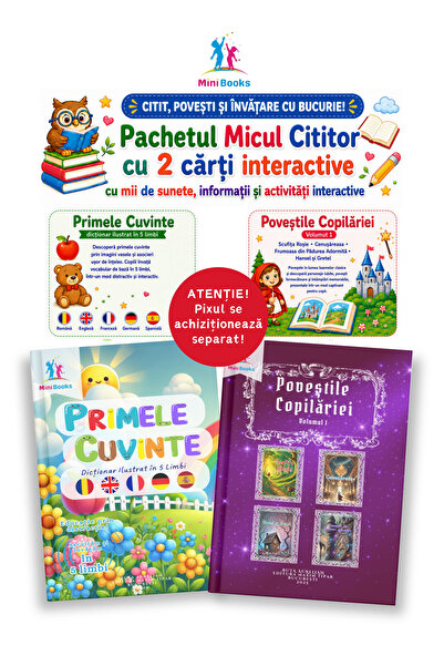 minibooks Pachetul Micul Cititor cu 2 cărți interactive – Primele Cuvinte și ...
