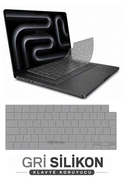 NovStrap MacBook Pro 14 İnç M4/M5 A3434 A3426 A3427 Uyumlu Türkçe Q Gri Füme ...