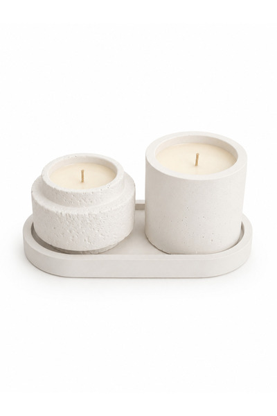 Luma Artisanal Set decorativ Capri cu 2 lumanari parfumate din ceara naturala...