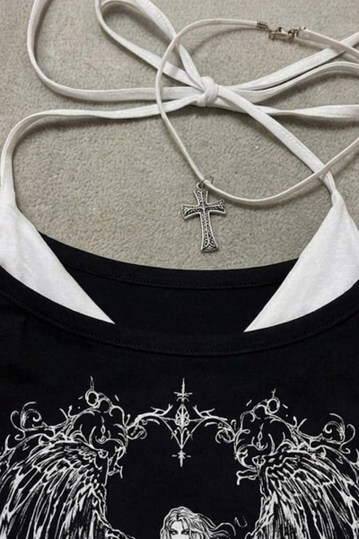 İsra Ayyıldız Moonstar Collection Siyah Sword Warriror Angel Madonna Yaka Ek ...