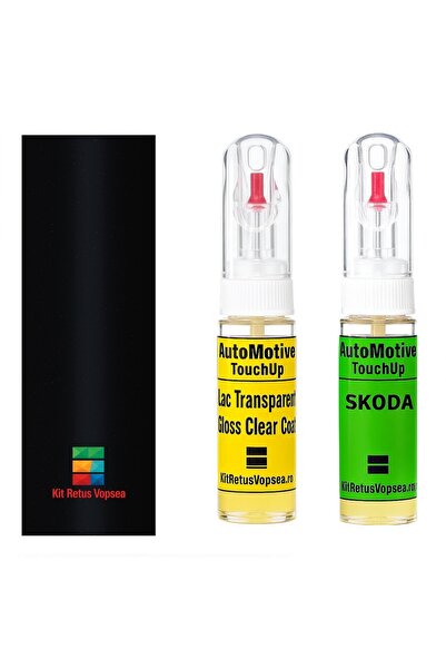 YLKRS AUTOMOTIVE Κιτ βαφής επιδιόρθωσης Skoda Fabia SKOC9X (Deepblack), SKOC9...