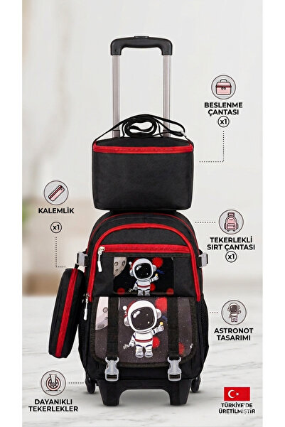 M.Blade 2-Stage Wheeled Backpack with Character Pattern for Boys, Set of 3, E...