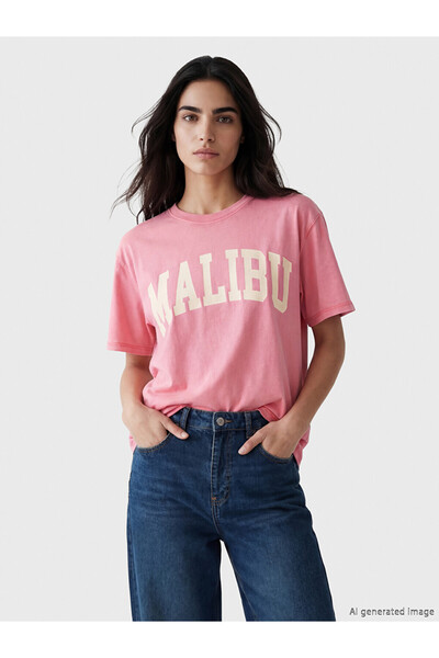 LC Waikiki Esvab • Modern & Distinctive Malibu Printed Loose Fit Women's T-Shirt