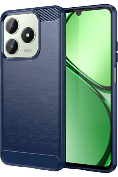 Techsuit Πίσω Κάλυμμα Σιλικόνης Μπλε με Υφή Άνθρακα (Realme C63)