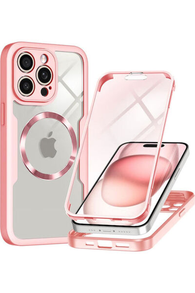 Techsuit ColorVerse 360 Πλήρους Κάλυψης Σιλικόνης Ροζ Θήκη Κινητού Τηλεφώνου ...