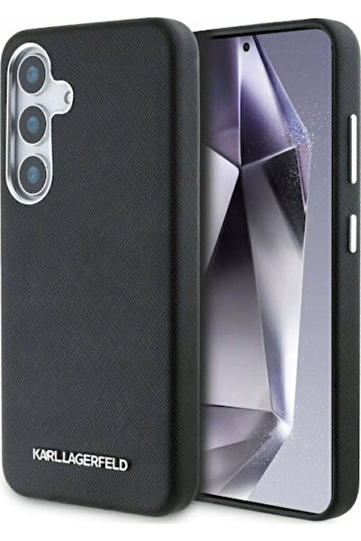 Karl Lagerfeld Saffiano Πλήρες Κάλυμμα Πλάτης Μεταλλικό Μαύρο (Galaxy S25+) Κ...