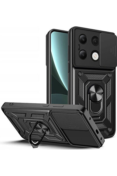 Techsuit Camshield Πίσω Κάλυμμα Πλαστικό / Σιλικόνης Μαύρο (Redmi Note 13 4G)