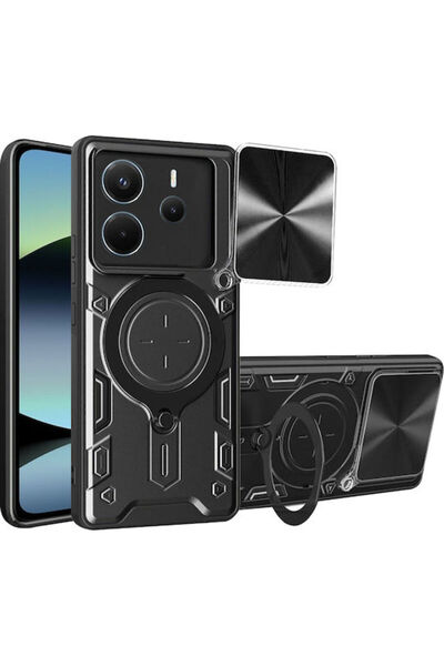 Techsuit Camguard Πίσω Κάλυμμα Σιλικόνης Μαύρο (Redmi Note 14 4G)