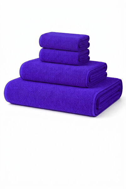 AXXO 4-Piece Navy Blue Premium Microfiber Towel Set 400 G/M² Ultra Absorbent ...