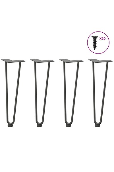 vidaxl Picioare tip agrafă pentru măsuță de cafea, 4 buc., antracit, 42 cm, o...