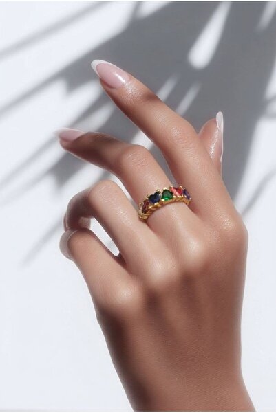 Monalisa Home Luxury Ring with Colorful Stones and Steel Pattern