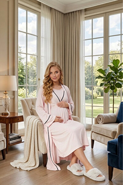 Lohussa New Season Pink Summer Pajamas Set with Special Design and Easy Breas...