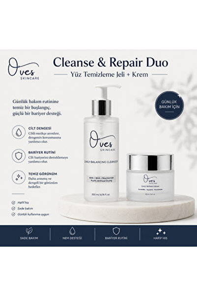 O'ves Skincare Cleanse & Repair Duo
