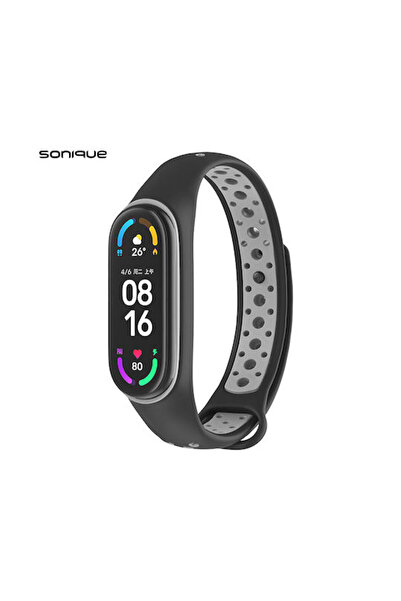 Other Λουράκι Σιλικόνης Sonique Sport με Πείρο Μαύρο / Γκρι (για Mi Smart Ban...