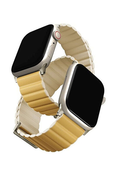 uniq Λουράκι Δερμάτινο Μπεζ (Apple Watch 49/45/44/42mm)