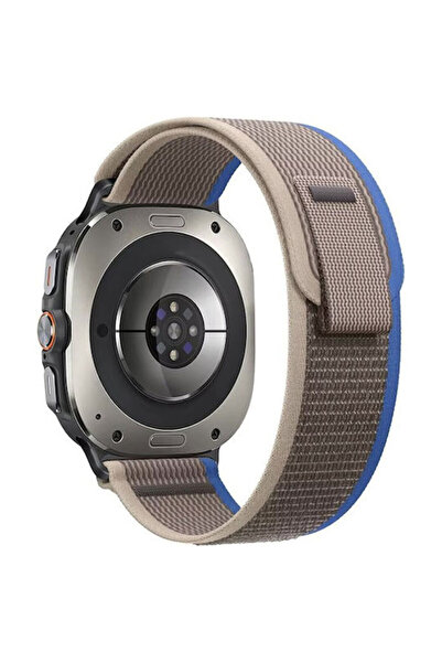 OEM Λουράκι Samsung Watch Ultra 47mm Trail Loop Υφασμάτινο Γκρι+μπλε