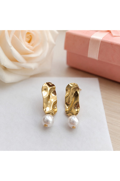 GlaMLo Accessories Cercei Aurii cu Perlă