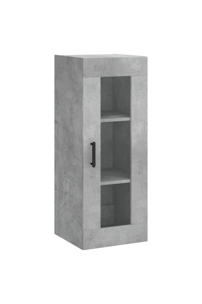 vidaxl Dulap montat pe perete, gri beton, 34,5x34x90 cm
