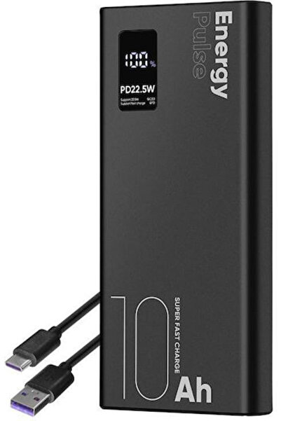 OBAL:ME EnergyPulse Power Bank 10000mAh 22.5W με Θύρα USB-A και Θύρα USB-C Μαύρο