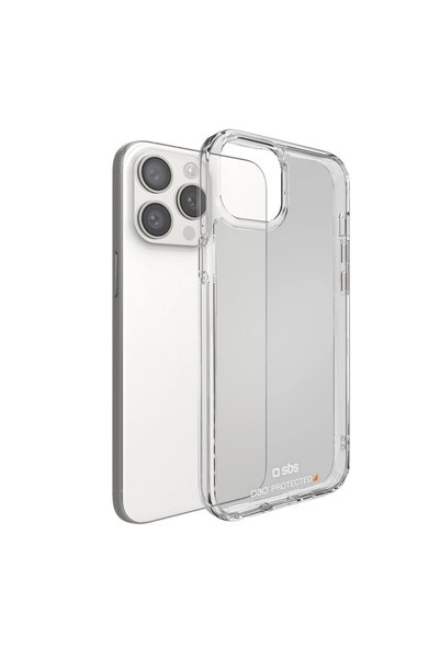 SBS Husă D3O pentru iPhone 15 Pro, protecție transparentă pentru ecran și spate