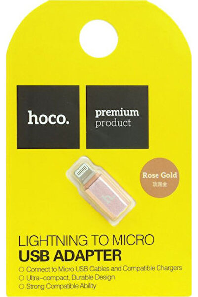 hoco. Hoco Μετατροπέας Lightning αρσενικό σε micro USB θηλυκό Ροζ Χρυσό 1 τεμ...